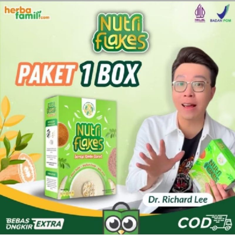 

NUTRIFLAKES sereal Ubi Garut Mengatasi Asam Lambung, Maag & Gerd ASLI Original