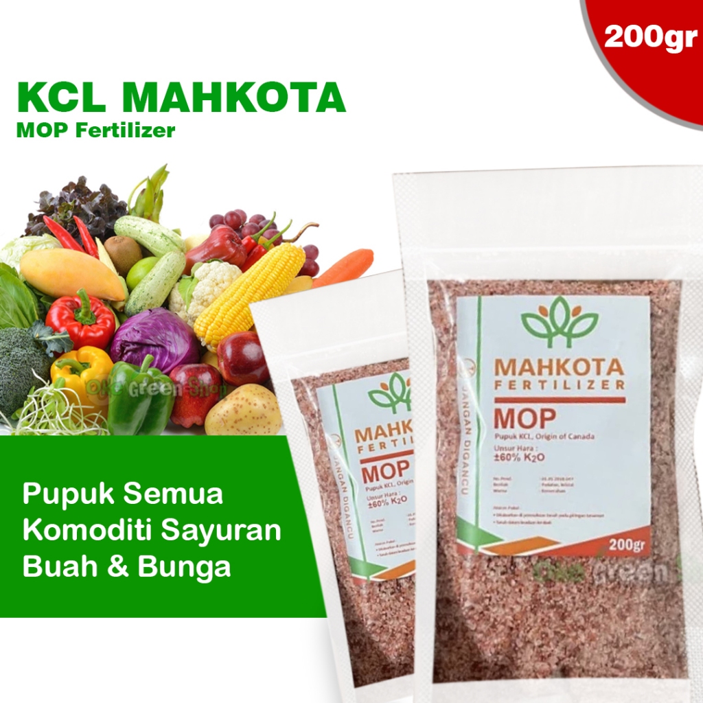 200gr - Pupuk KCL MOP Mahkota Origin Canada MURIATE OF POTASH