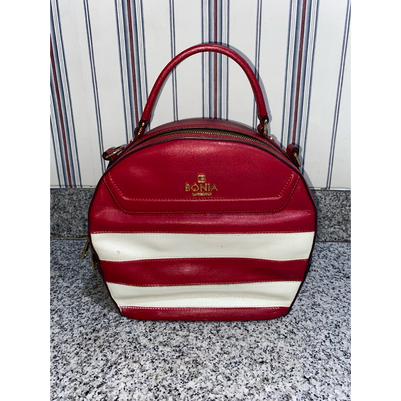 preloved tas bonia sonia merah putih