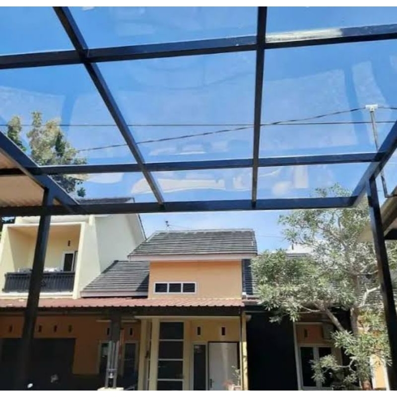 Kanopi Hollow Galvanis Atap Kaca Tempered