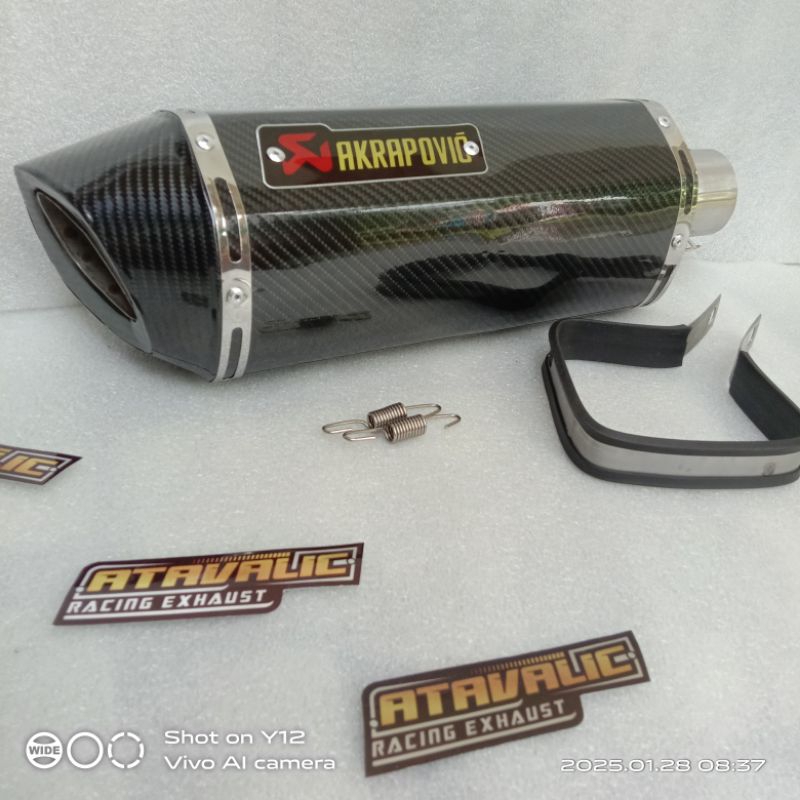selencer knalpot racing Akrapovic karbon inlet 51mm +DB killer ninja 250fi ninja karbu ninja mono CB