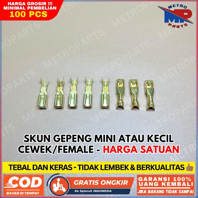 TERMINAL SKUN GEPENG CEWEK KECIL / SKUN MOTOR KECIL CEWE / SKUN MINI FEMALE / TERMINAL GEPENG CEWEK