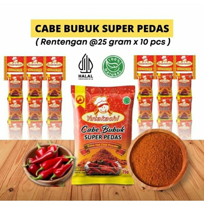 

Cabe Bubuk Super Pedas Yutakachi (25 Gram x 10)