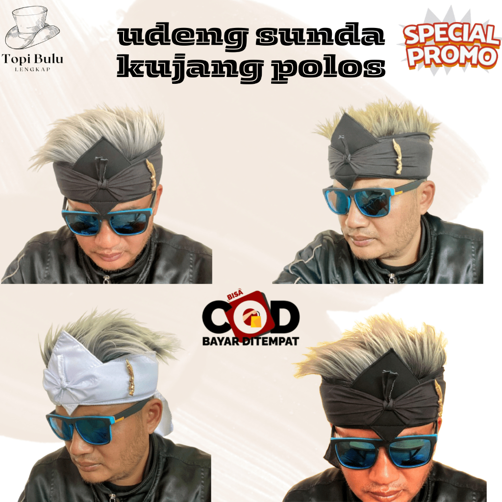 Udeng Kujang Sunda Rambut Palsu Pria Dewasa Murah | Blangkon Kujang | Iket Kujang Sunda | Totopong K
