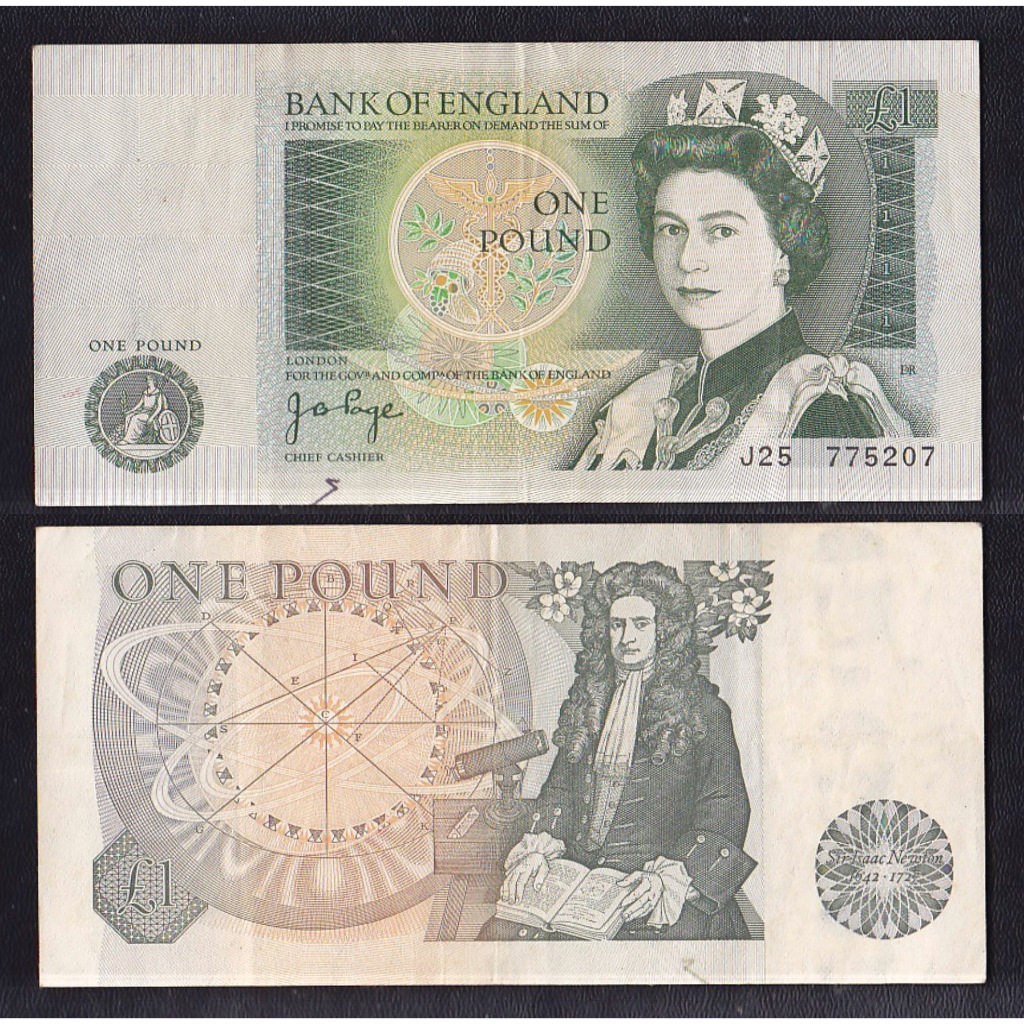 Uang kertas asing Inggris 1 Pound tahun 1978-1984