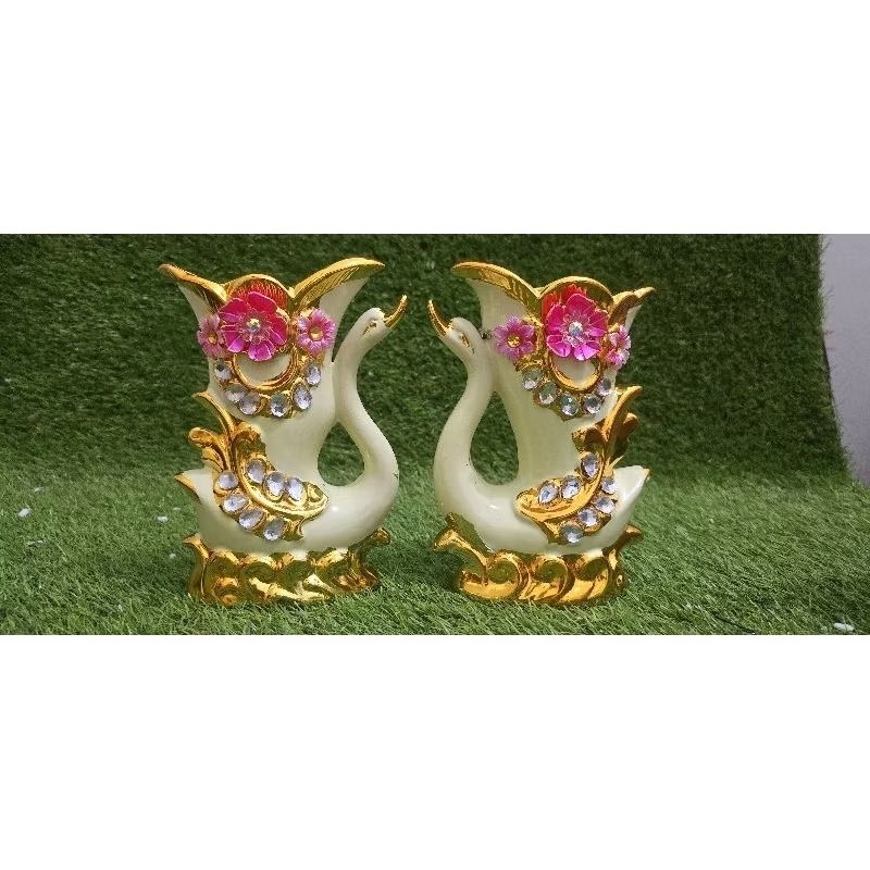 vas angsa keramik hiasan 2 pcs / keramik hias import / pajangam lemari hias