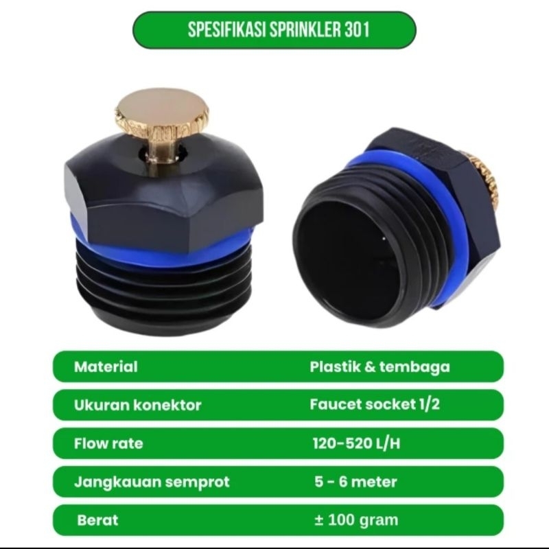 Kincir Air Oren-Kuningan 301 (Sprinkler Sprinkler) Sprinkler Adjustable Alat Siram