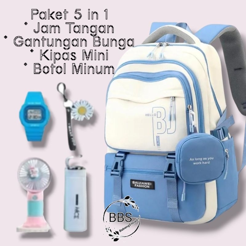 Tas Sekolah Anak Perempuan SD SMP REMAJA Tas Perempuan Kapasitas Besar Tas Polos BJ