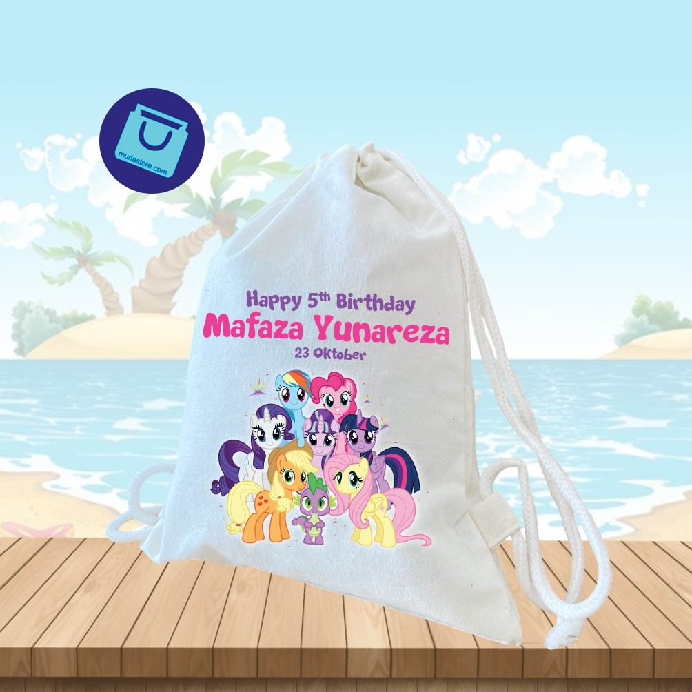 

Tas Ransel Gendong Blacu Ulang Tahun Anak Murah Custom Nama