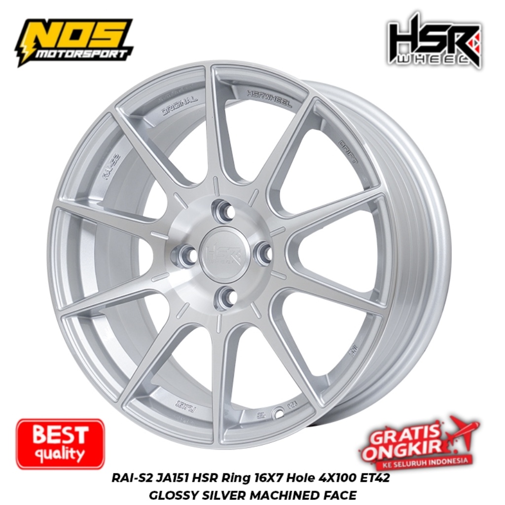 VELG MOBIL JAZZ BRIO MAZDA2 RAIZE DLL R16X7 PCD 4X100 ET42 GSR RAI-S2 | VELK MOBIL RACING RING 16