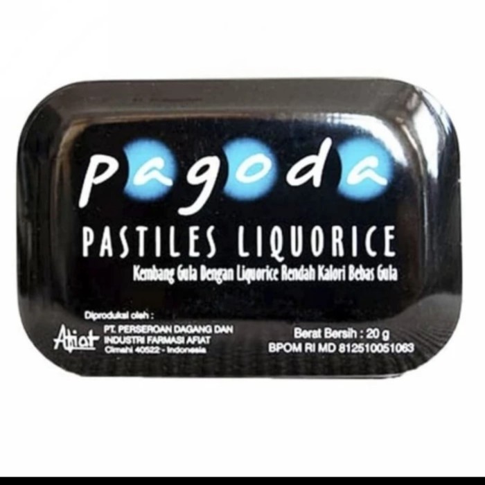 

PAGODA PASTILES LIQUORICE 20GR 12S HITAM