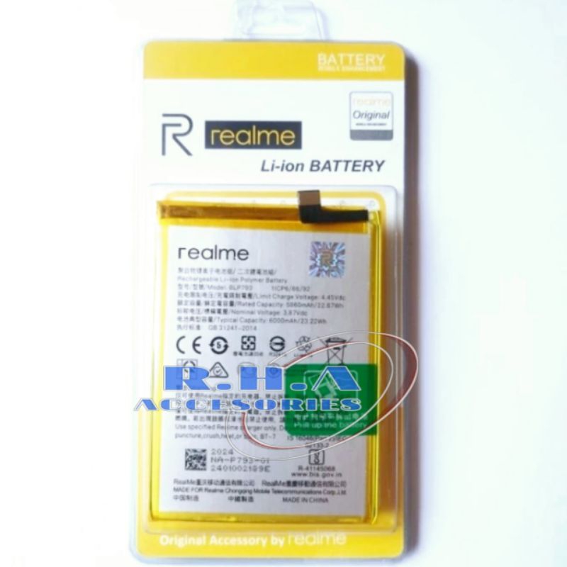 Baterai Batre BLP793 For Realme C12 Original Battery Model Kode BLP-793 Batrei Batrai Batteri BLP 79