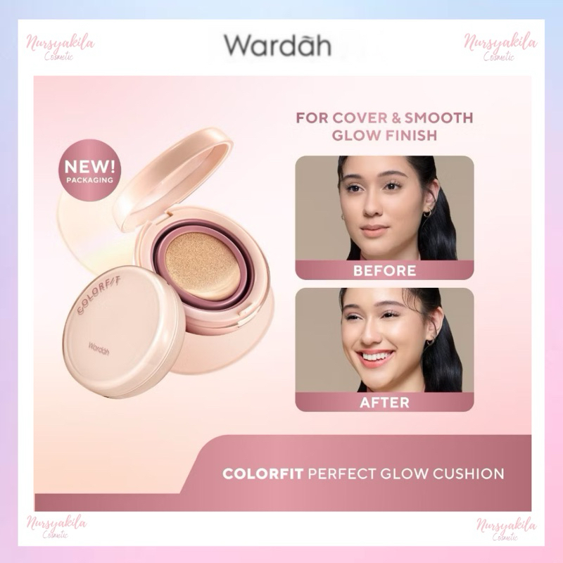 Wardah Colorfit Perfect Glow Cushion SPF 33 PA++ 15 g - Bedak Basah Tahan 12 Jam | Refill | Isi Ulan