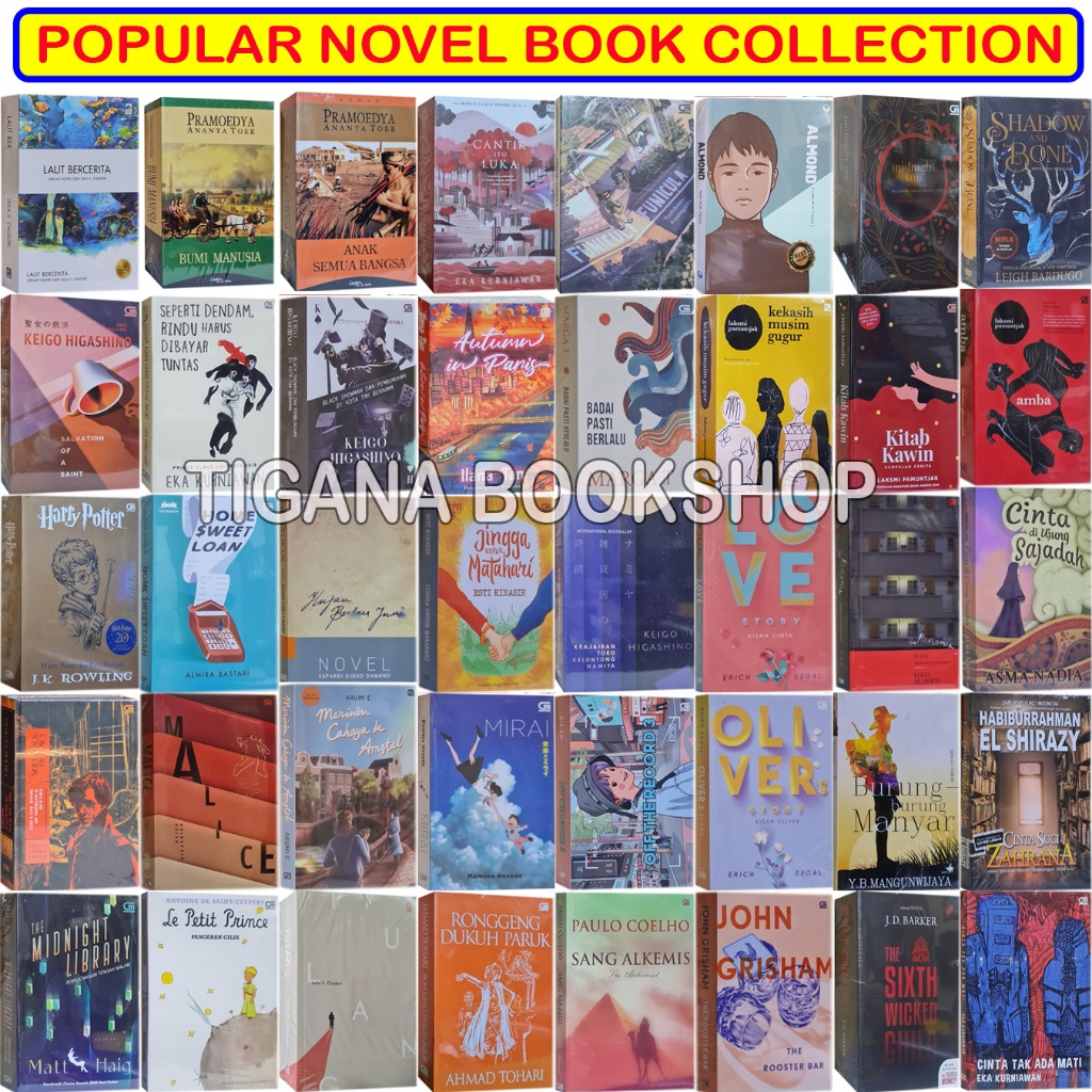 Koleksi Novel Novel Popular - Original - Bonus 4 alat tulis & 1 kabel data