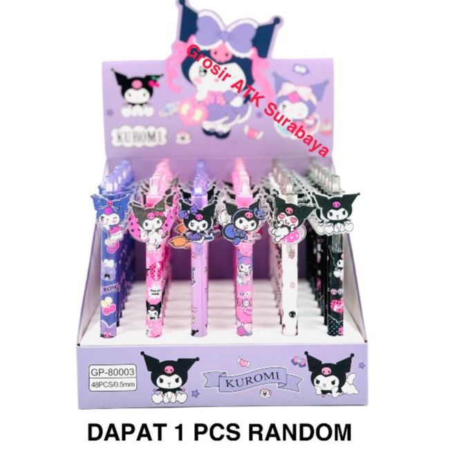 

( DAPAT 1 BOLPEN ) BOLPEN CETEK KUROMI GP-80003 / Pulpen Bolpoin Cetek Kuromi Lucu Bagus
