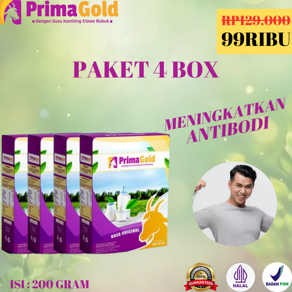 

PAKET HEMAT 4 BOX Susu Kambing Etawa Primagold Tinggi Kalsium Untuk Pertumbuhan Tulang dan Sendi Remaja