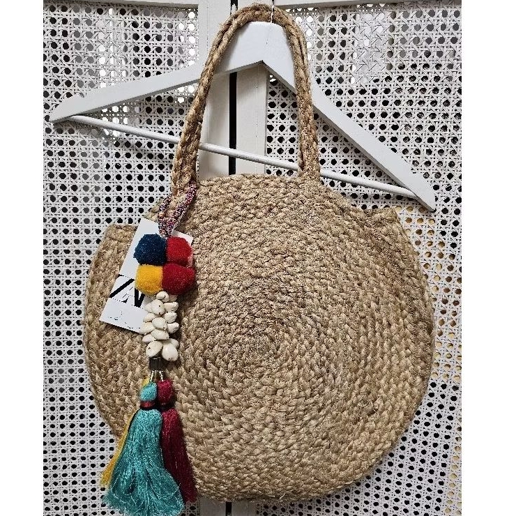 zara tas etnik anyam original shoulder bag