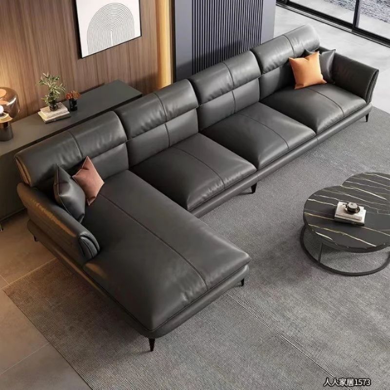 Set sofa mewah Italia kulit oscar - sofa ruang tamu bentuk l