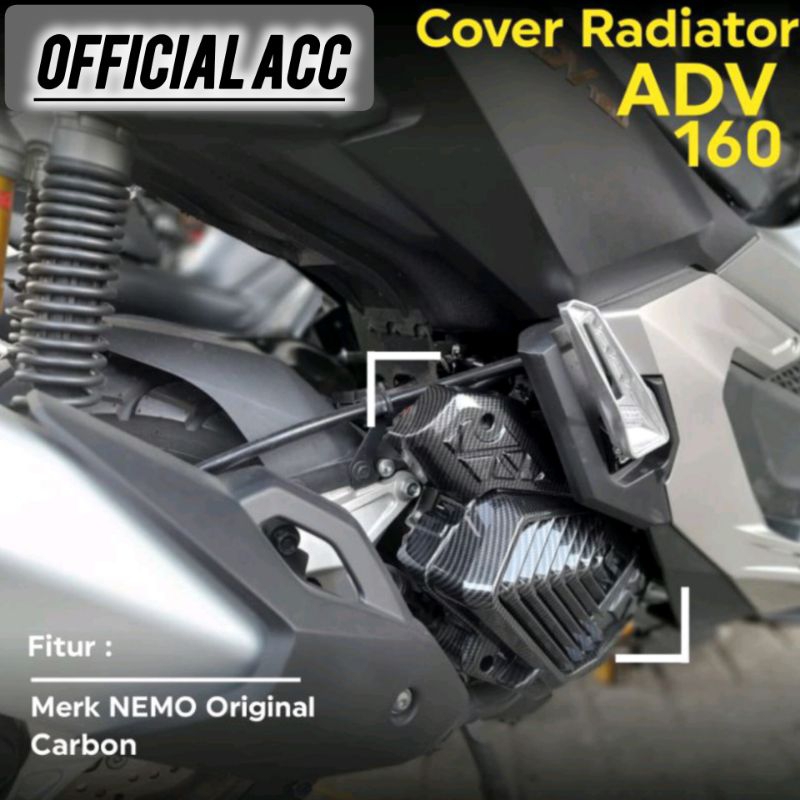 Cover Radiator ADV 160 Carbon Cover Tutup Radiator ADV 160 Carbon Nemo COD