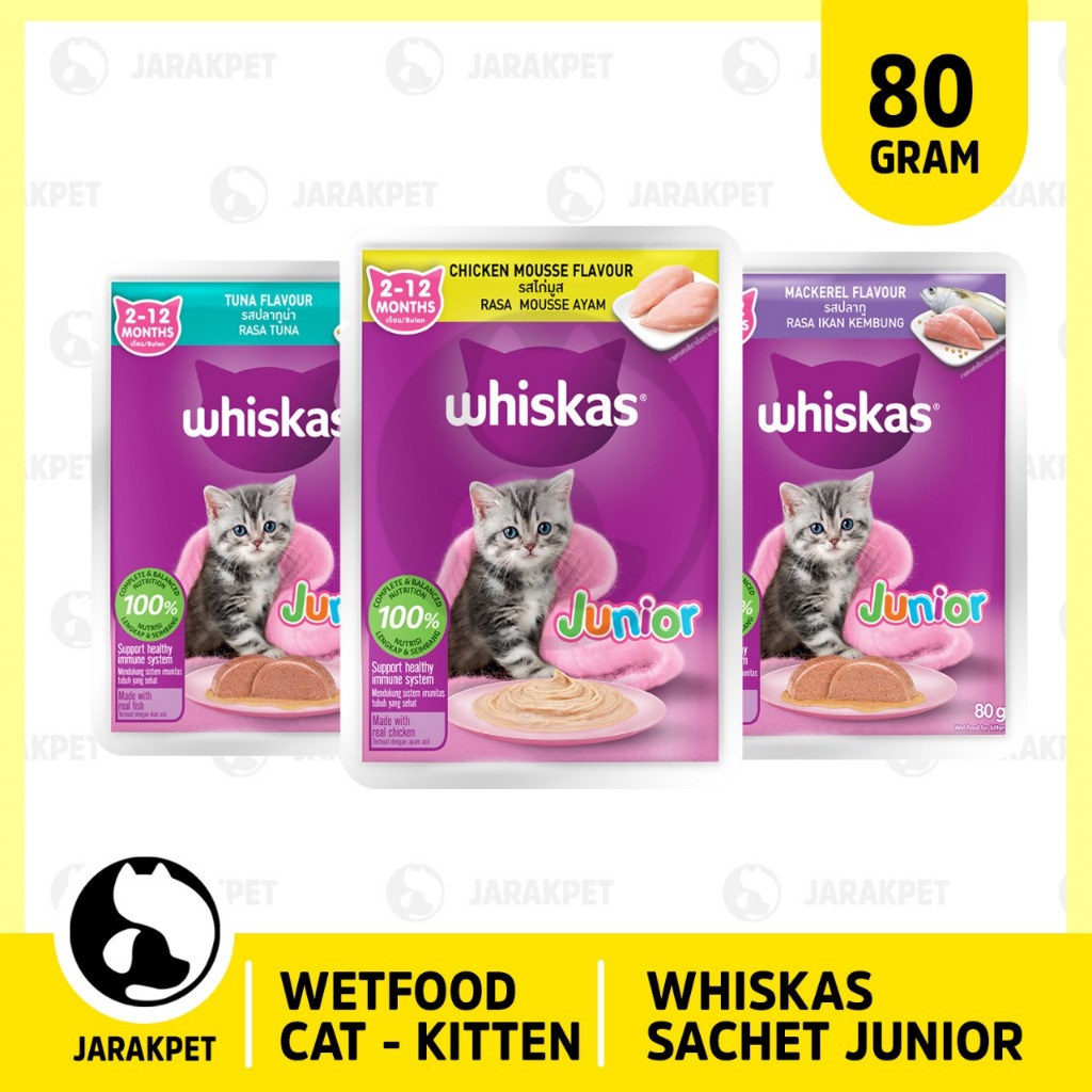 1 Pcs Whiskas sachet Junior 80gr - Wiskas pouch junior - Whiskas junior tuna - Whiskas junior macker