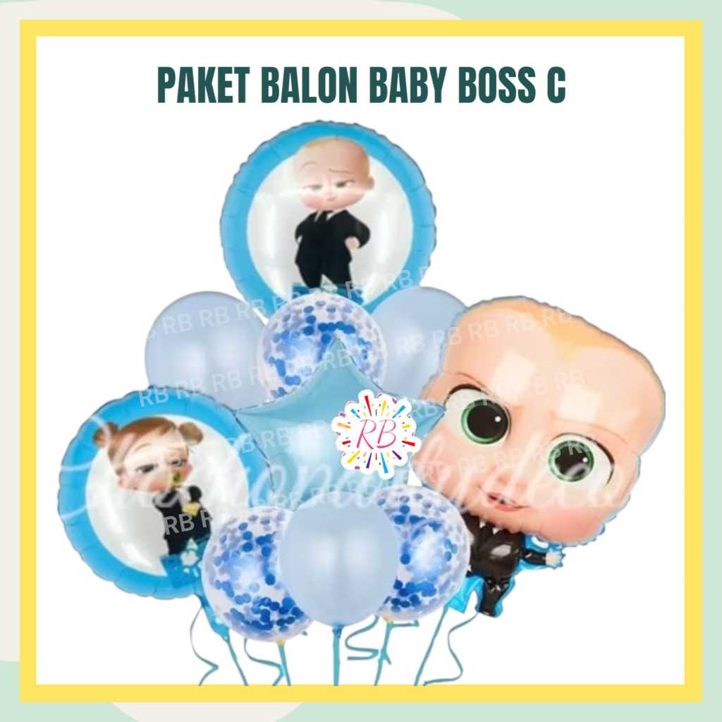 Paket Balon BABY BOSS C / Dekorasi Ulang Tahun Baby Boss