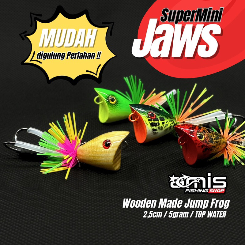 Super Mini Jaws 2.5cm Lure Umpan Casting Gabus Toman Jump Frog