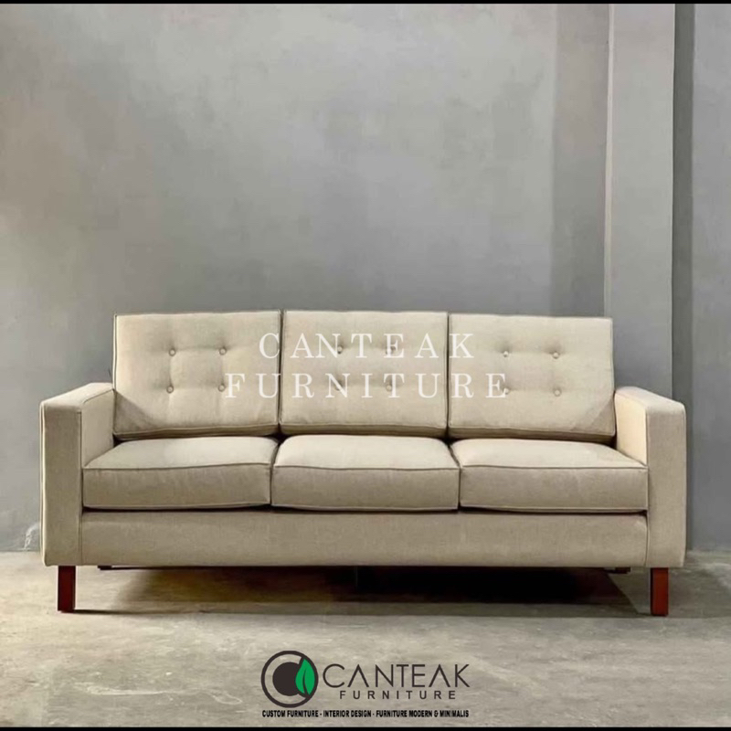 SOFA TAMU MINIMALIS-SOFA 3SEATER JATI-SOFA JATI MINIMALIS