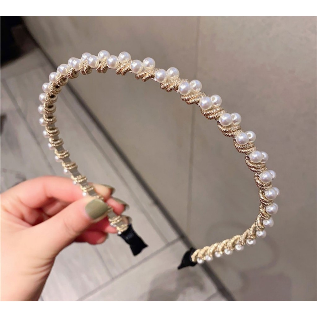 Bando Mutiara Korea / Bando Korea Mutiara Spiral / Bando Mutiara Korea Cantik / Bando Mutiara Pearl 