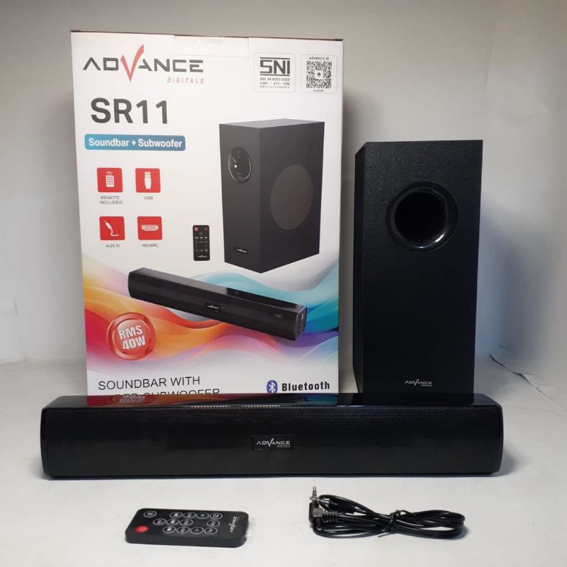 Advance SR-11 Soundbar dengan Subwoofer Kabel - Speaker Multimedia Bluetooth