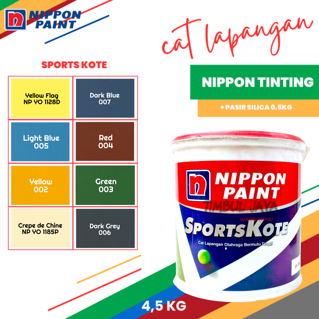 Cat Lapangan Nippon Paint Sportskote 5kg / Cat Lapagan Outdoor Badminton Basket Tenis Mini Soccer Mi