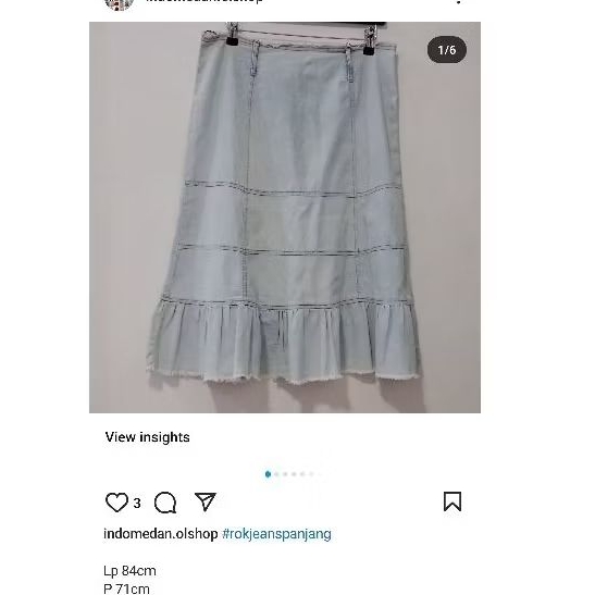 Rok Jins Panjang Bawah Lutut Jeans Ringan Jumbo Ukuran besar Murah