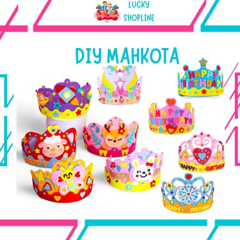DIY Mahkota Ulang Tahun Anak Princess | Kerajinan Flanel Crown Bando Prakarya Anak TK
