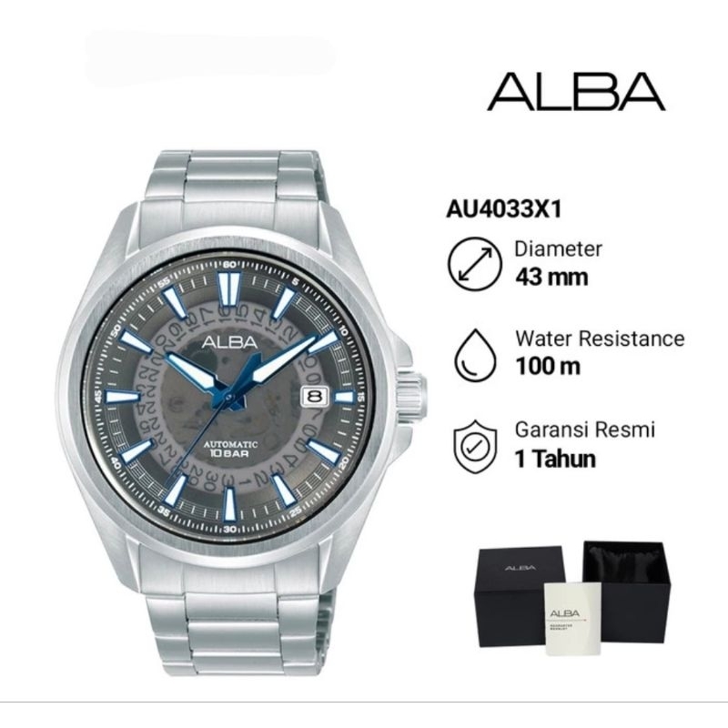 Jam Tangan Pria Alba Automatic AU4033X1 Original Garansi Resmi