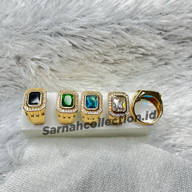 CINCIN TITANIUM PRIA CINCIN BATU AKIK PRIA (GOLD KD 05)