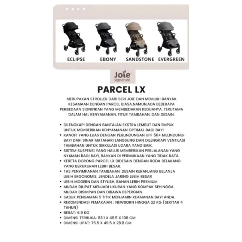 Stroller JOIE Signature Parcel LX / Kereta Dorong Bayi Newborn Joie / Baby Stroller Joie Parcel LX
