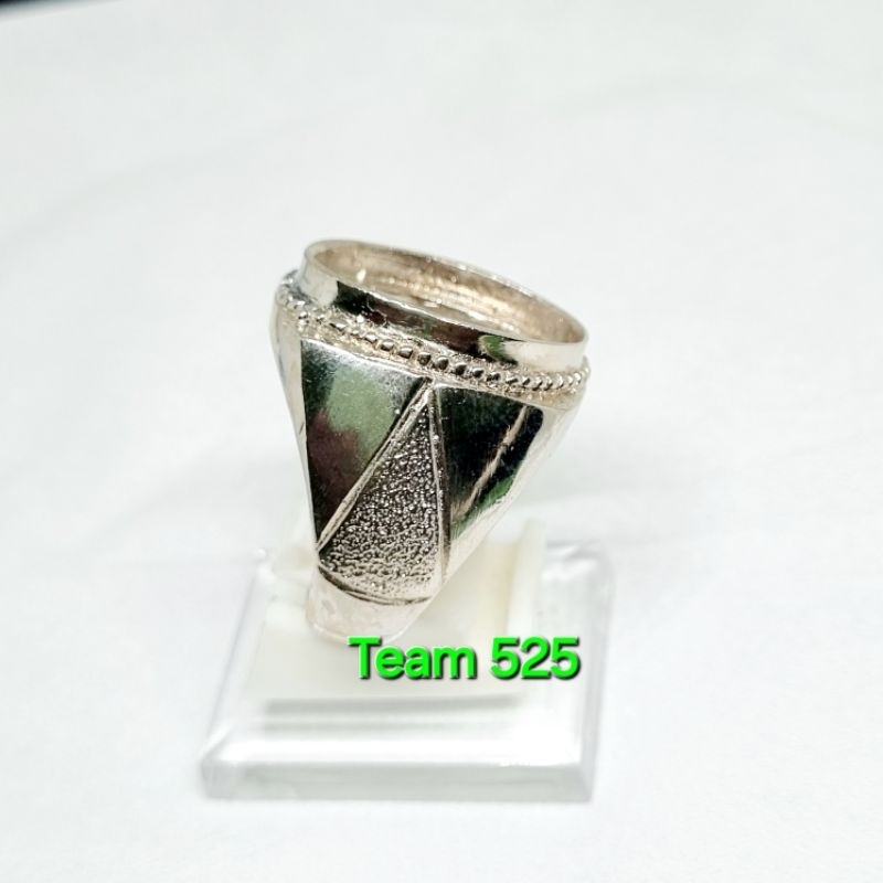 Ring emban alpaka super dim 21x15 tanam simple pengikat ring cincin batu akik eceran kodian