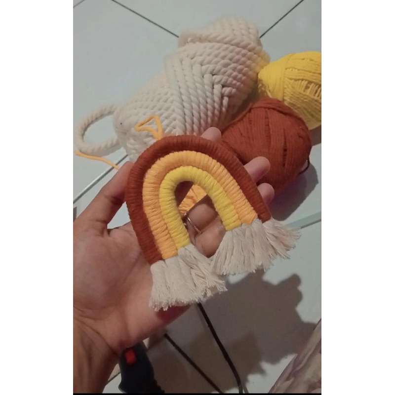 Keychain makrame, Gantungan kunci pelangi, Gantungan kunci lucu, Gantungan kunci handmade