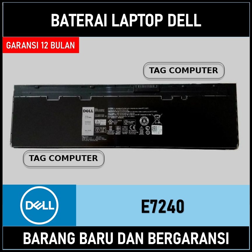 BATERAI DELL LATITUDE E7240 E7250 ULTRABOOK PN: GVD76 WD52H