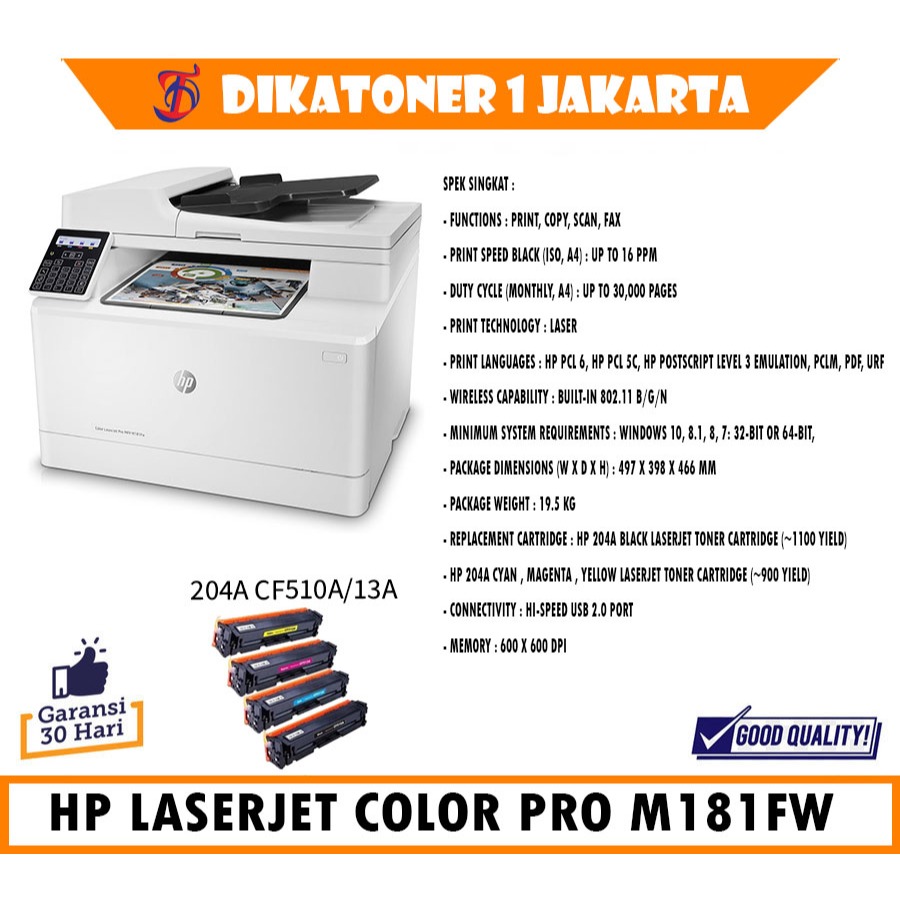 PRINTER HP COLOR LASERJET PRO MFP M181FW