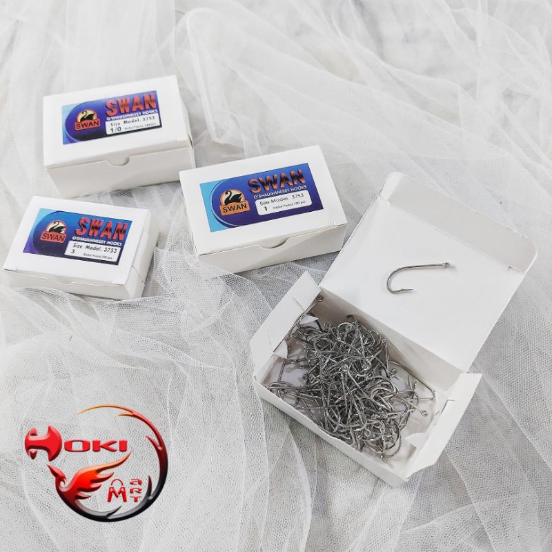 mata pancing kotakan swan 3753N / mata pancing tangkai panjang / mata pancing tajur