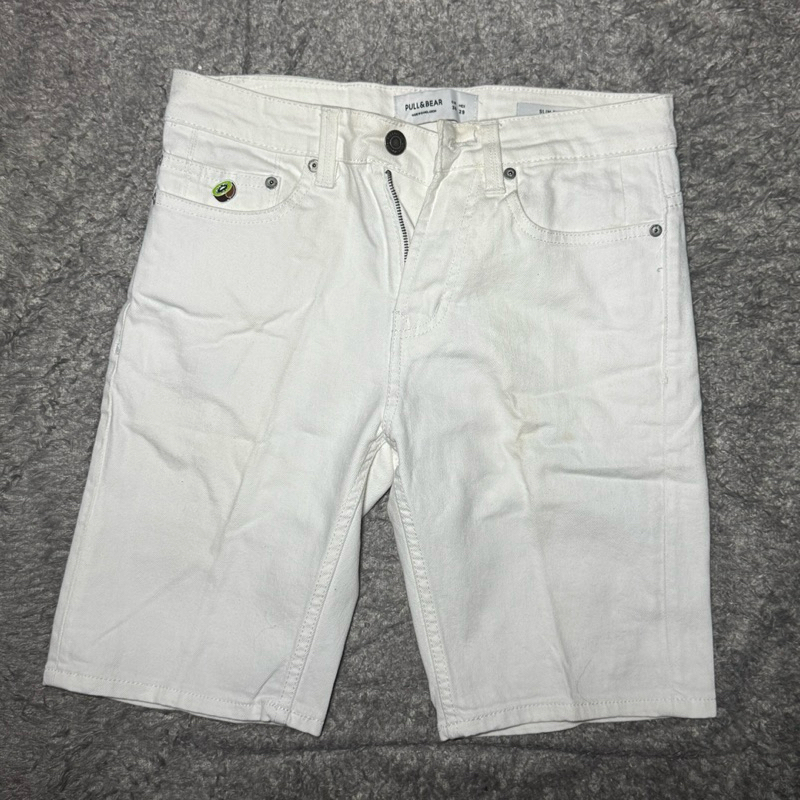 Celana pendek jeans pull&bear putih