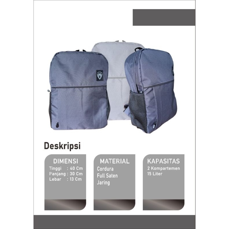 Tas Ransel Sekolah Unisex Double M A01108 (Alimi)