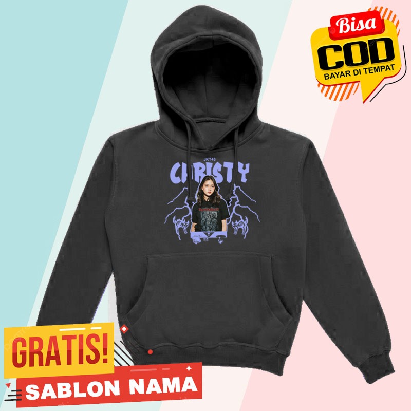 Jaket Hoodie Anak Cristy Jkt48 / Jaket Sweater Hoodie Anak Laki Laki & Perempuan Custom Nama Cristy 