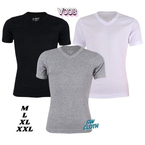 Kaos Dalam Oblong Pria Agree SA 008 V Neck T-Shirt - Baju Polos cotton - Pakaian Dalam Cowok -