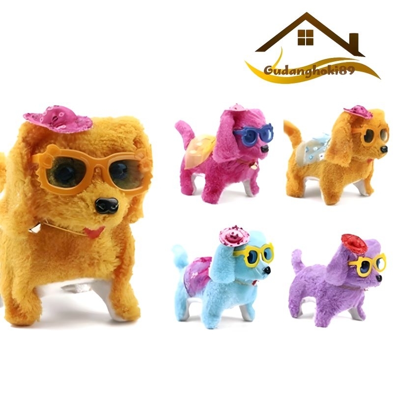 Mainan Anak Boneka Hewan Anjing Bunyi dan Gerak Bisa Jalan - Jalan