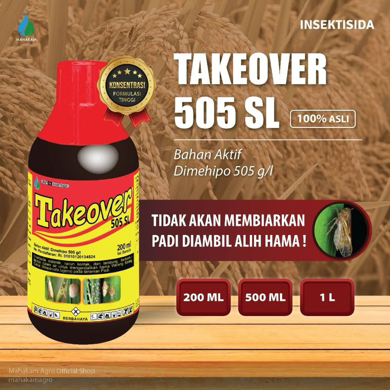 Mahakam  Takeover 505 SL 1 Liter - Insektisida Pestisida - Pembasmi Hama Penyakit Tanaman Padi  Inse