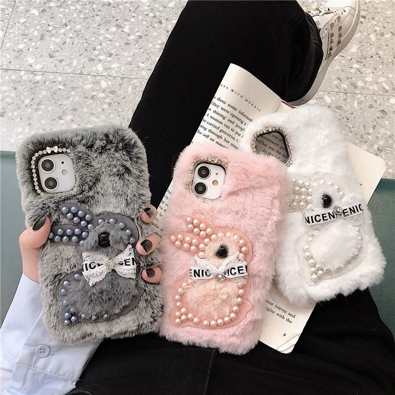 CASING CASE HP IPHONE LUCU BULU RABBIT KELINCI [BACA DESK]