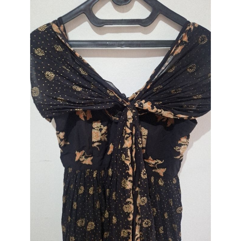 PRELOVED LONG DRESS BATIK TULIS SUTRA HITAM