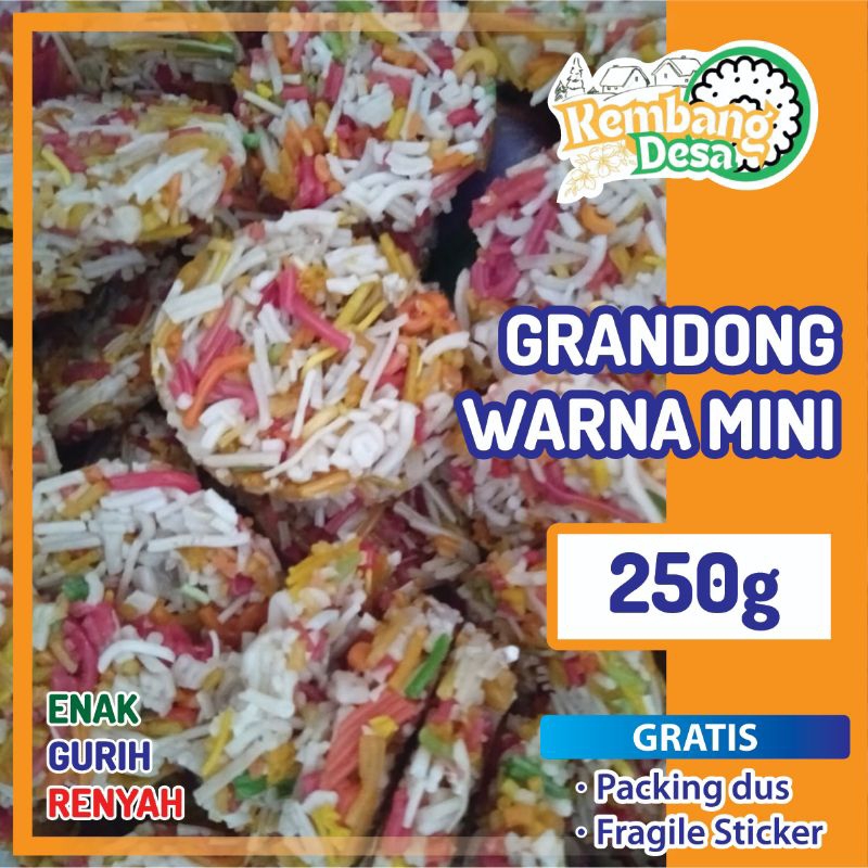 

[ 250g ] Krupuk Goreng Camilan Grandong Bulat Warna Mini Mentah