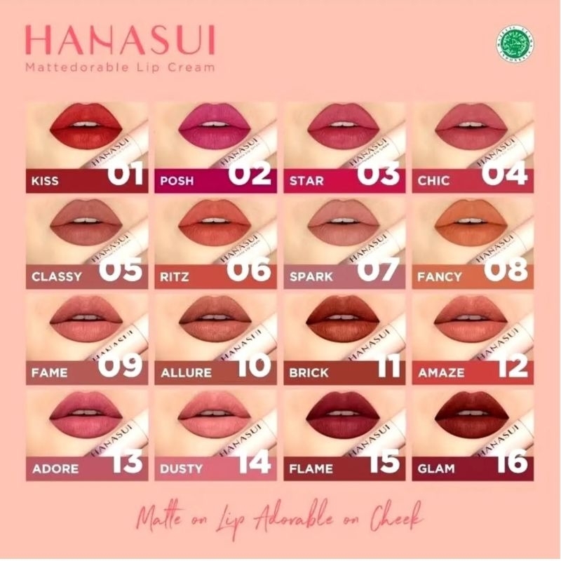 HANASUI MATTEDORABLE LIP CREAM/Lip cream Matte Hanasui/Lipstik Hanasui